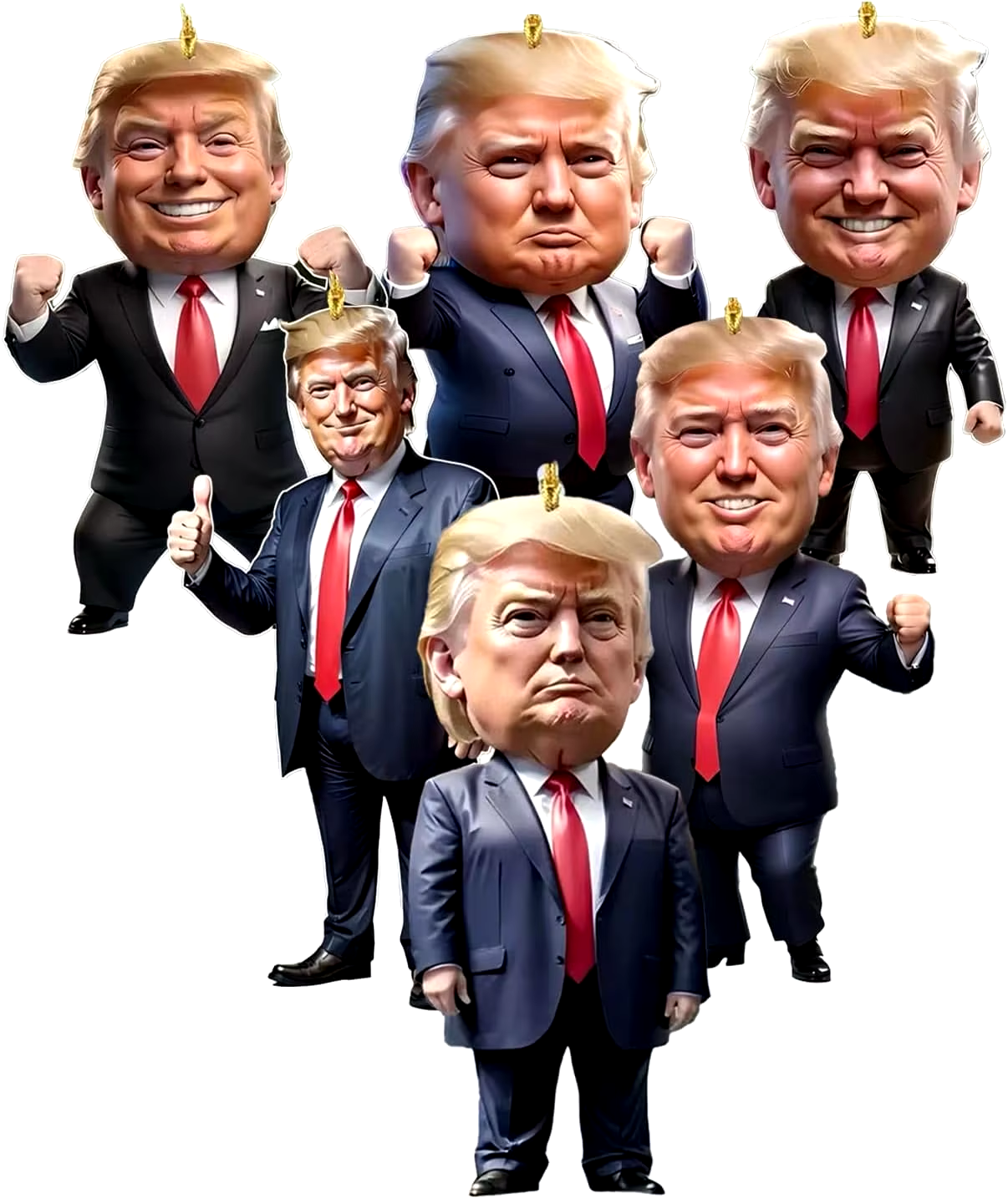 Trump-tastic 2D Acrylic Cartoon Pendant – Holiday Humor Edition