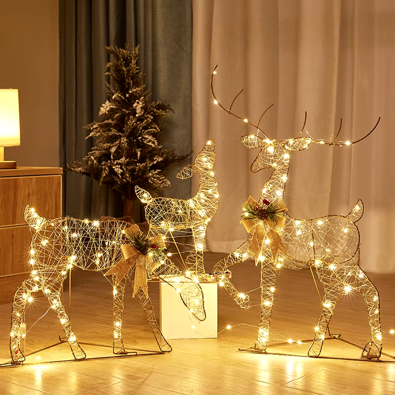 Enchanted Glow: Light-Up Christmas Gift Boxes & Festive Holiday Lighted Snow Elk & Reindeer