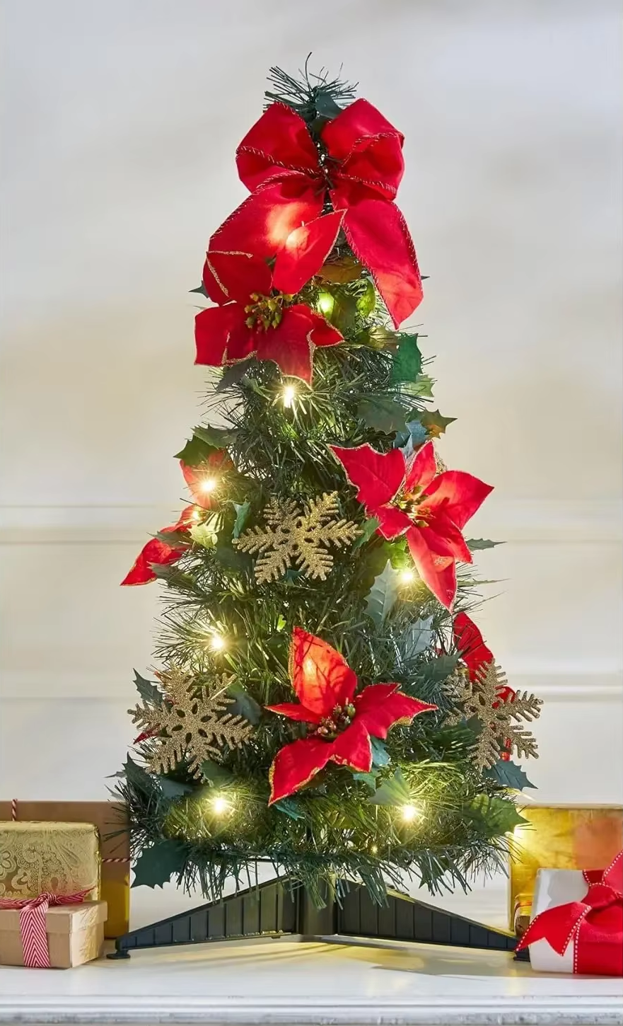 Instant Holiday Elegance – Fully Decorated Pre-Lit Pop-Up Christmas Tree