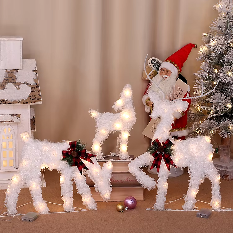 Enchanted Glow: Light-Up Christmas Gift Boxes & Festive Holiday Lighted Snow Elk & Reindeer