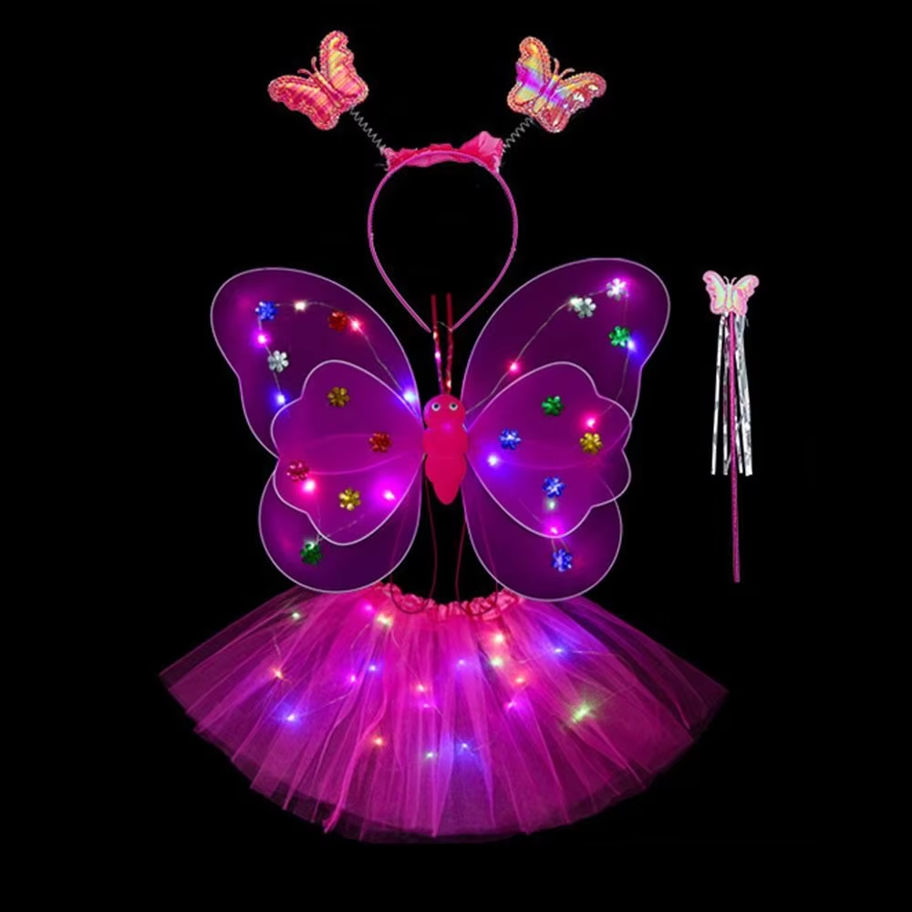 LED Fairy Butterfly Costume Set – Sparkling Magic for Little Princesses