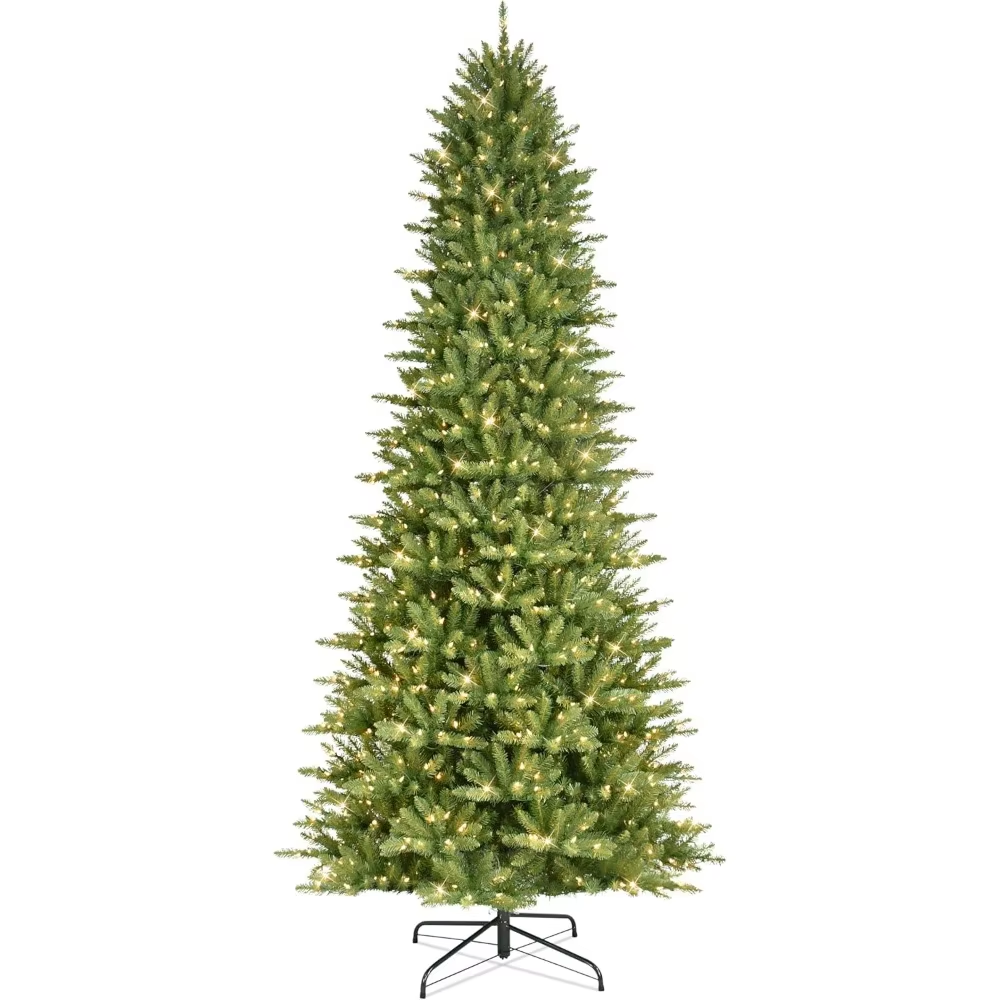 Majestic Fraser Fir - 4.5-12 Ft Pre-Lit Slim Artificial Christmas Tree with 150-1,200 Clear Lights