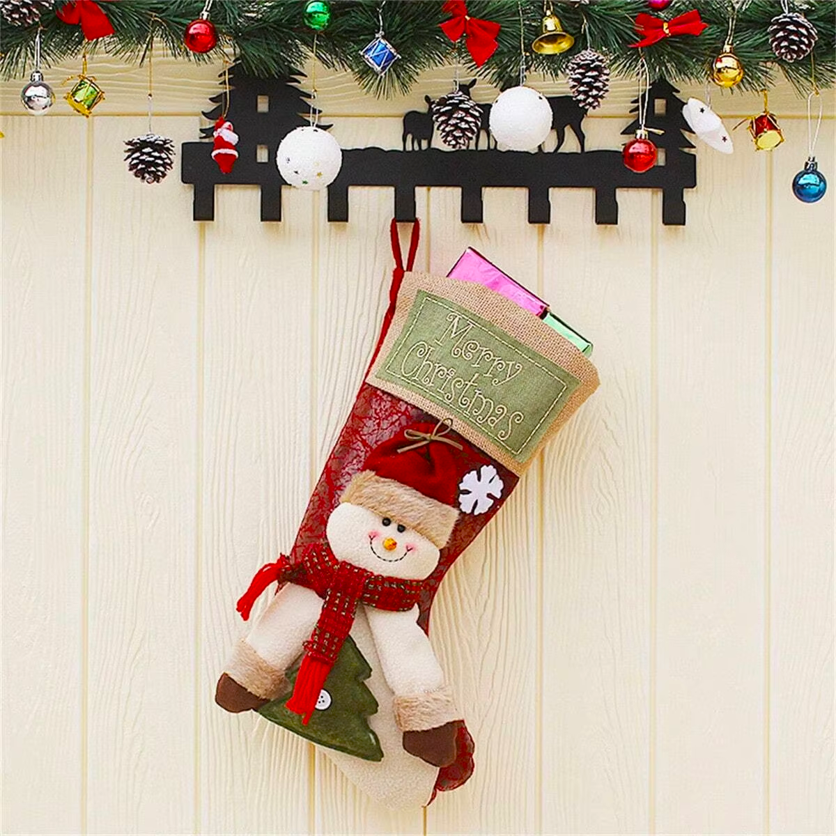 Classic Charm Christmas Stockings – Santa, Snowman & Reindeer Holiday Décor Collection