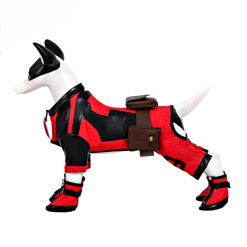 Dogpool Cosplay Superhero Dog Costume – Halloween Party Outfit for Pets