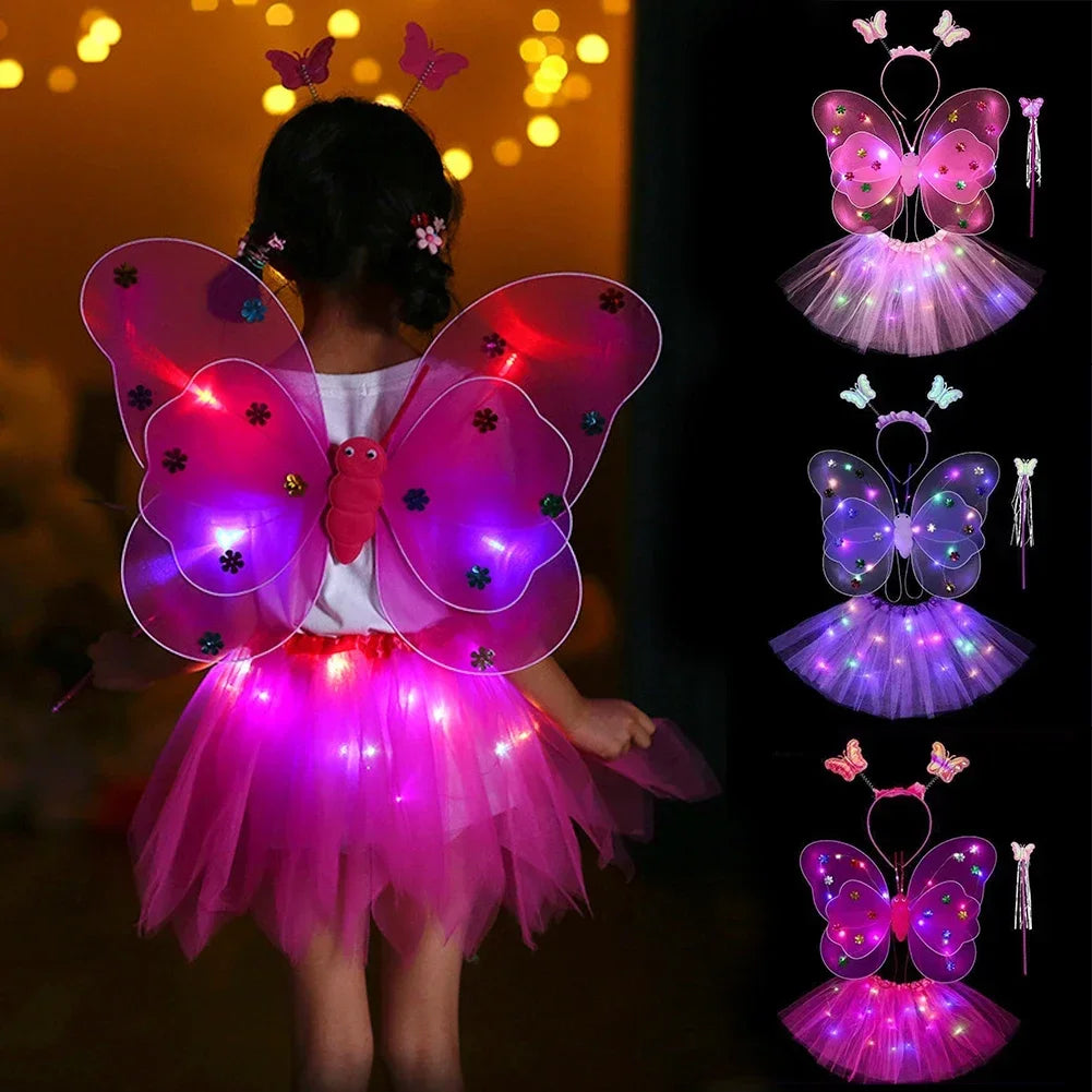 LED Fairy Butterfly Costume Set – Sparkling Magic for Little Princesses