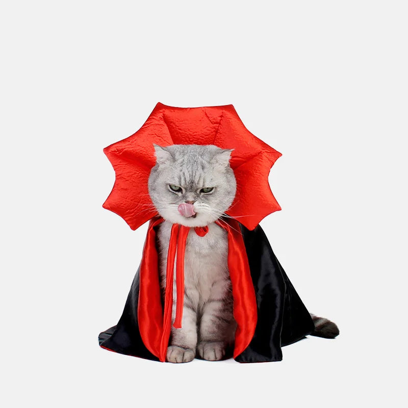 Kawaii Vampire Pet Cloak – Cute Halloween Cosplay Costume for Cats & Small Dogs