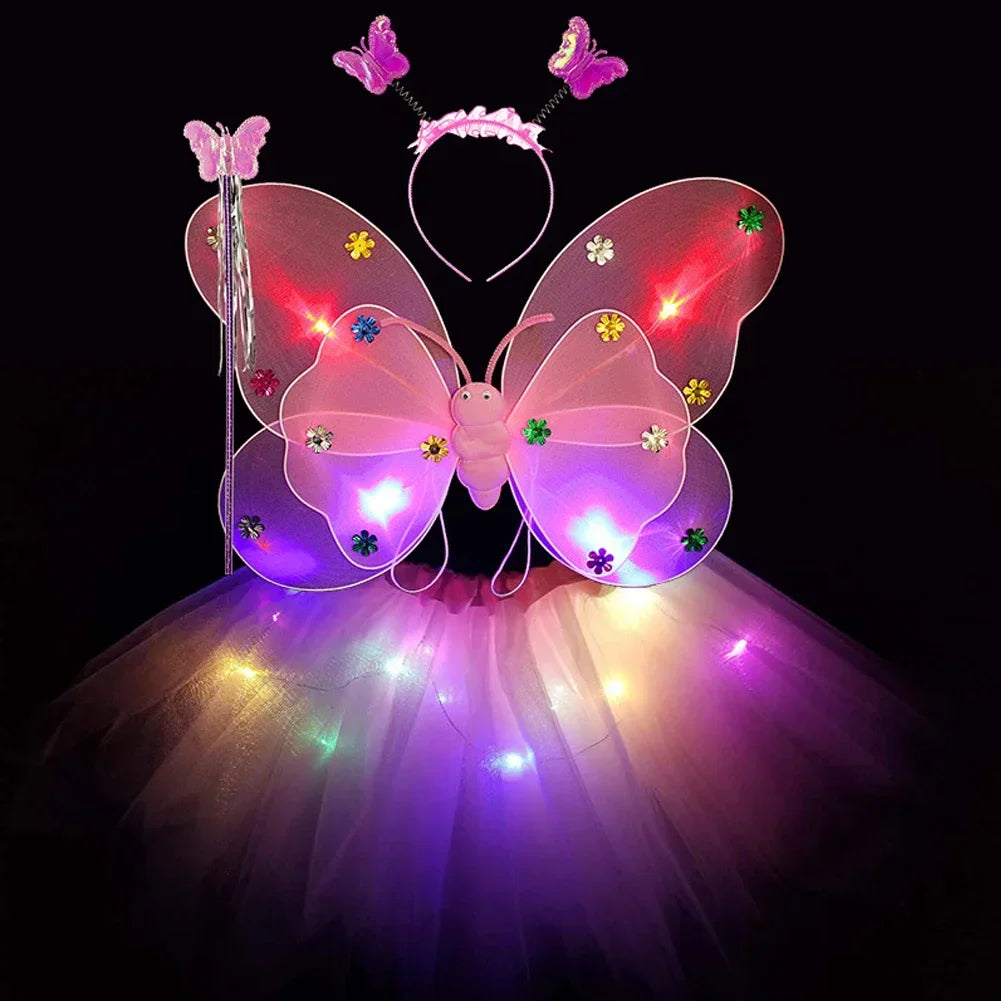 LED Fairy Butterfly Costume Set – Sparkling Magic for Little Princesses