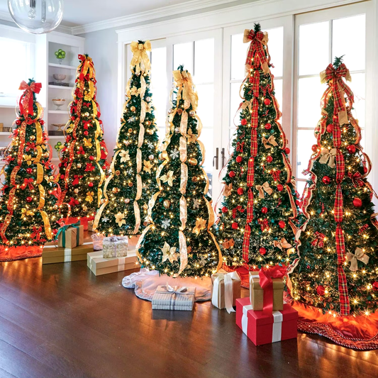 Instant Holiday Elegance – Fully Decorated Pre-Lit Pop-Up Christmas Tree