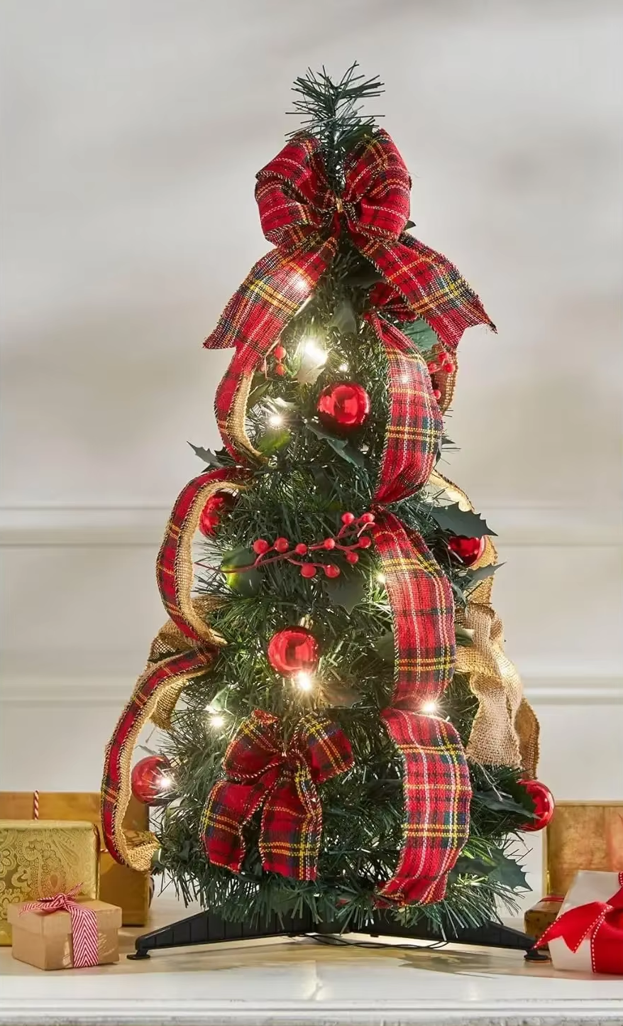 Instant Holiday Elegance – Fully Decorated Pre-Lit Pop-Up Christmas Tree