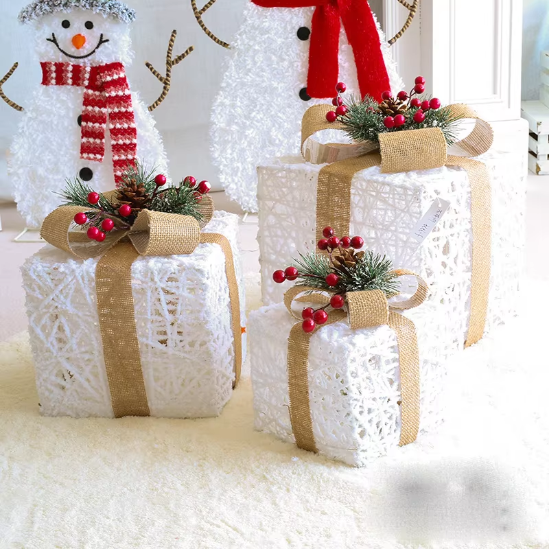 Enchanted Glow: Light-Up Christmas Gift Boxes & Festive Holiday Lighted Snow Elk & Reindeer