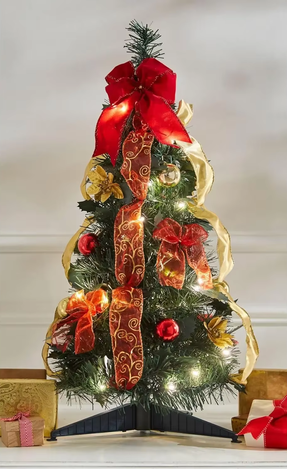 Instant Holiday Elegance – Fully Decorated Pre-Lit Pop-Up Christmas Tree