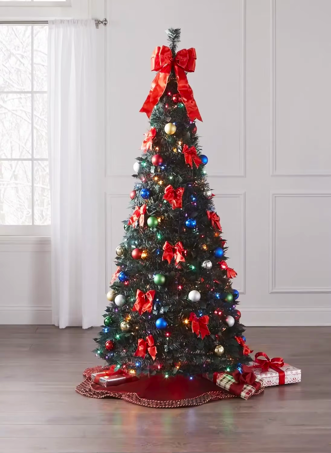 Instant Holiday Elegance – Fully Decorated Pre-Lit Pop-Up Christmas Tree