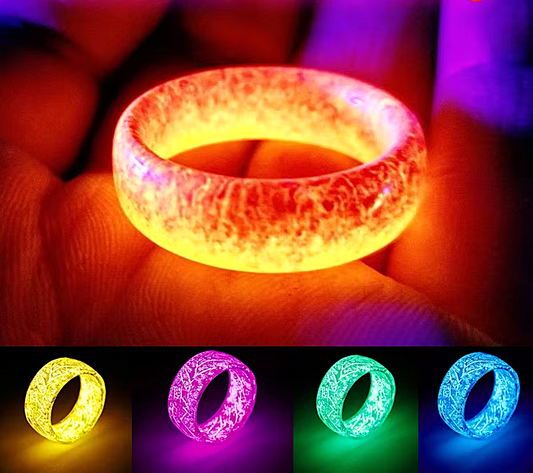 Radiant Nights: Glow-in-the-Dark Resin Ring Collection